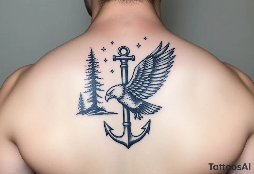 Father time/Keeper of the stars, Trees, anchor,
 Air force eagle tattoo idea