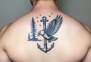 Father time/Keeper of the stars, Trees, anchor,
 Air force eagle tattoo idea