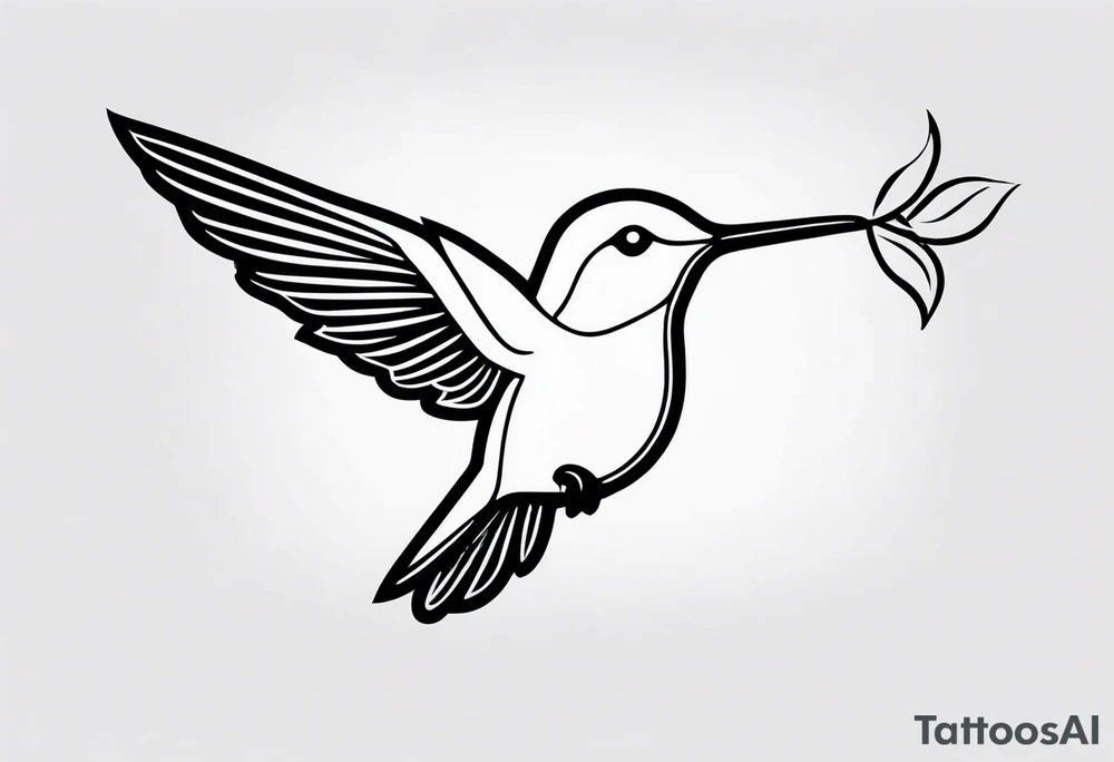 hummingbird holding a stick tattoo idea