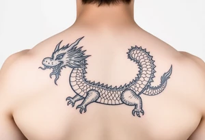 Cute dragon with Chinese style themed tattoo idea