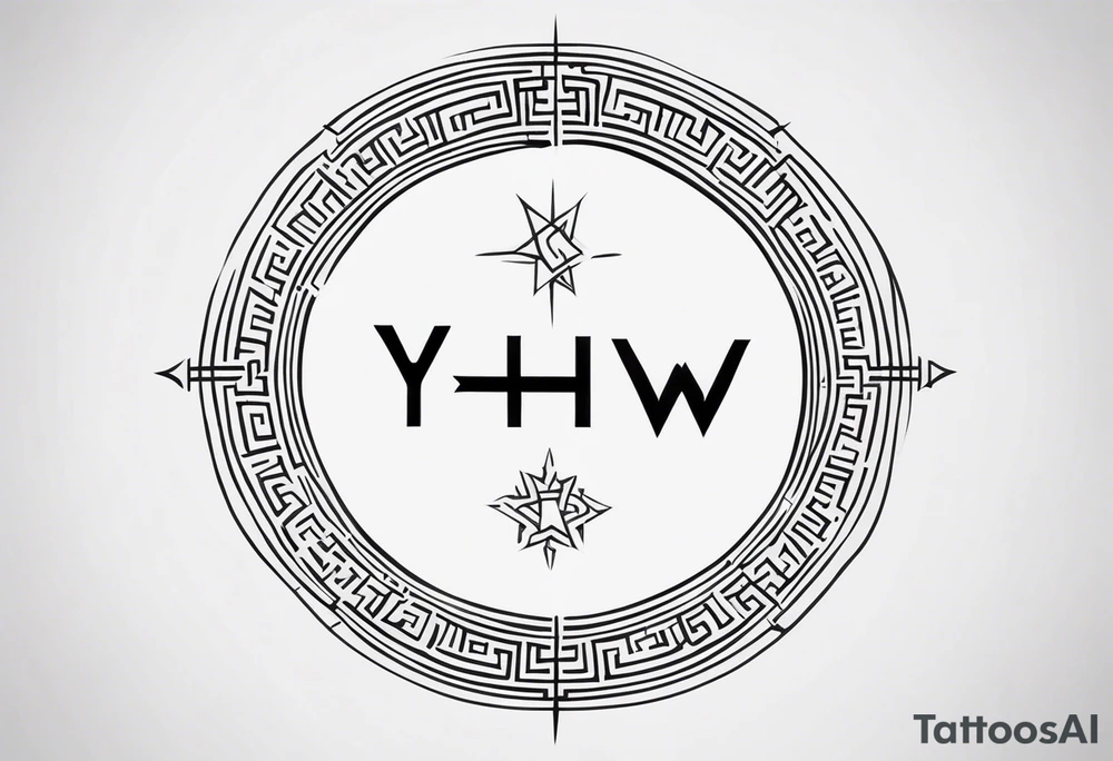 yhwh hebrew christian minimalist tattoo idea