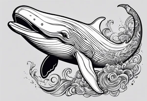 whale smoking cigarette tattoo idea