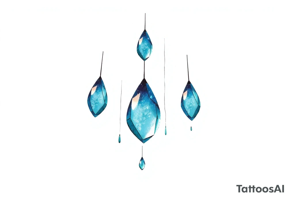 blue rain drops tattoo idea