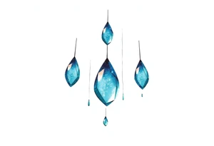 blue rain drops tattoo idea