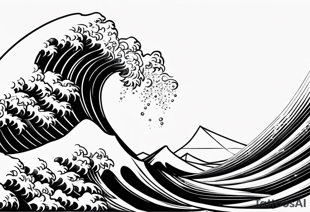 sword, wave, bolt, long tattoo idea