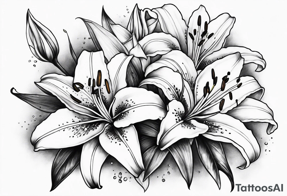 lilies growing tattoo idea