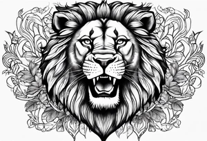 lion roar
chest tattoo idea