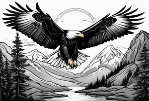 supper  flying eagle tattoo idea