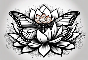 Butterfly lotus tattoo idea