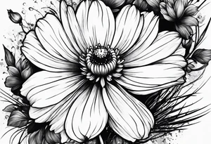 cosmos flowers tattoo idea