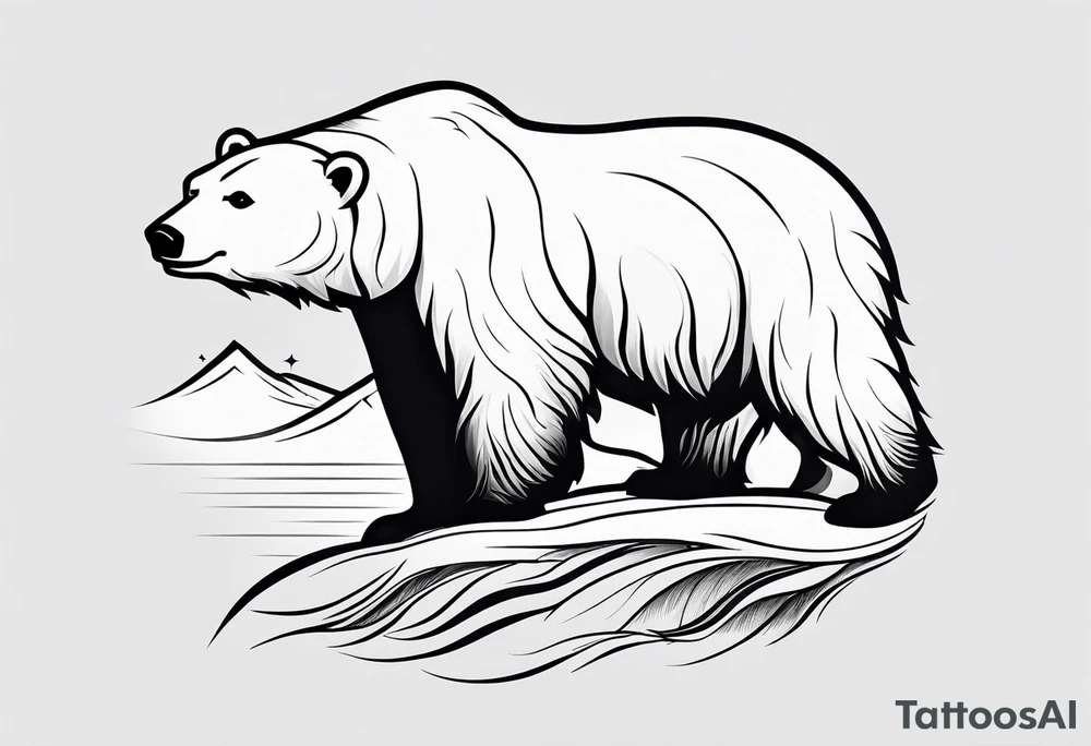 Polar bear in a minimalistic way tattoo idea