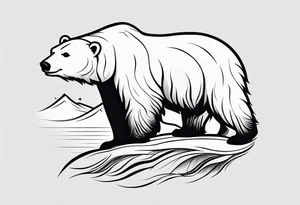 Polar bear in a minimalistic way tattoo idea