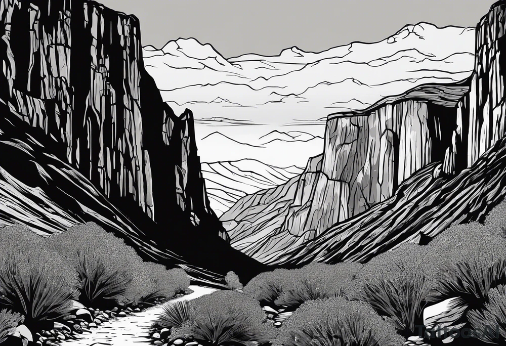 Draw a Streetmap with only one road from San Francisco to San Diego via Yosemite Park, Death Valley, Las Vegas, Grand Canyon, Joshua Tree and Los Angeles. DO it only in Black and White and in a minimalistic Style. tattoo idea