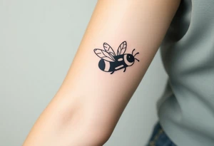 pilot bumble bee flying a commercial airplane tattoo idea