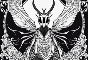 The Mantis Lords from Hollow Knight, no background, just linework tattoo idea