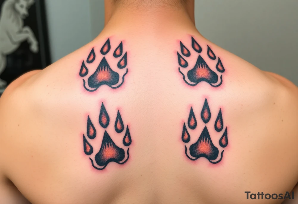 Lion paw prints tattoo idea