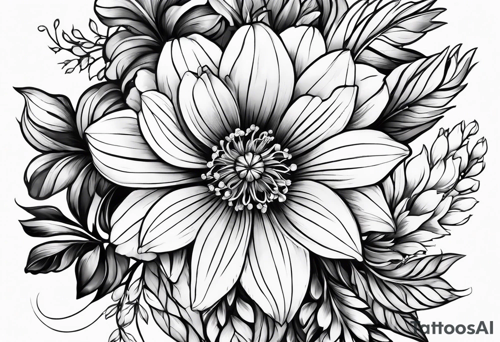 December flower, June flower tattoo idea