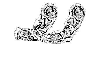Maori style Celtic tribal sleeve tattoo idea