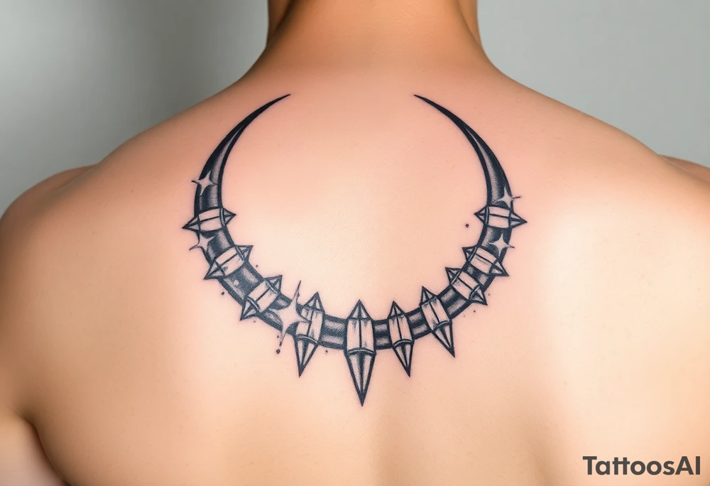 waxing crescent, bullets, music tattoo idea
