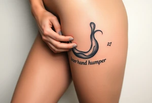 pathetic beta male with skinny penis masturbating with caption “loser hand humper” tattoo idea