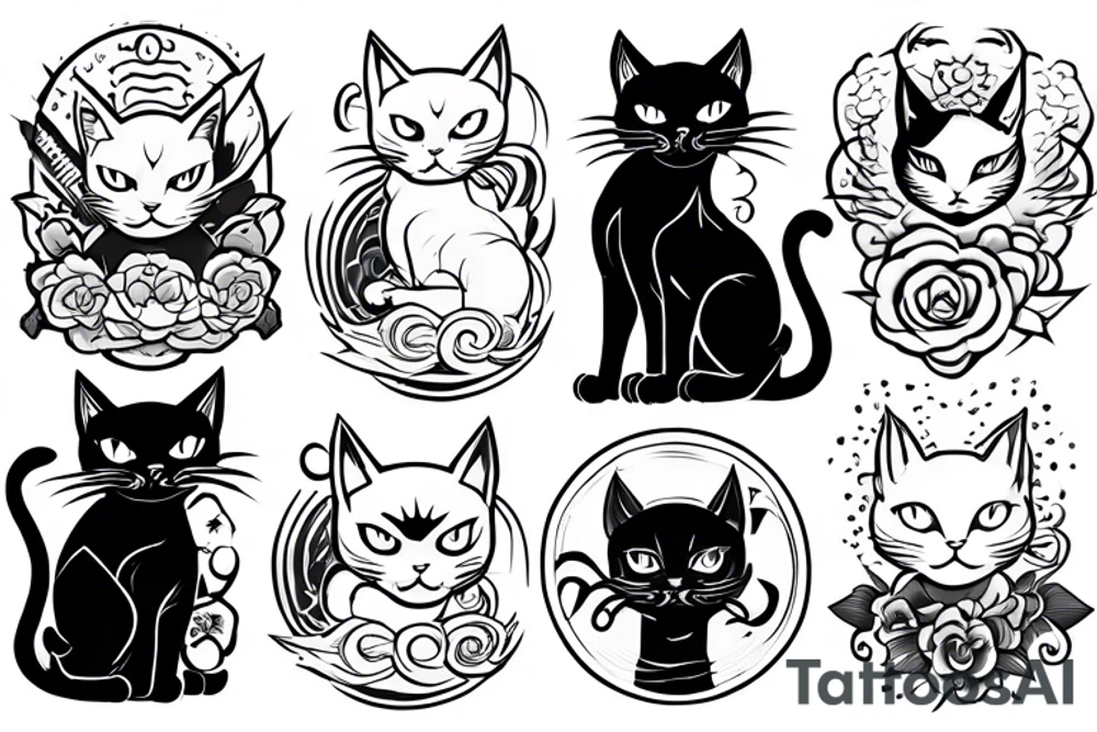 a black cat tattoo idea
