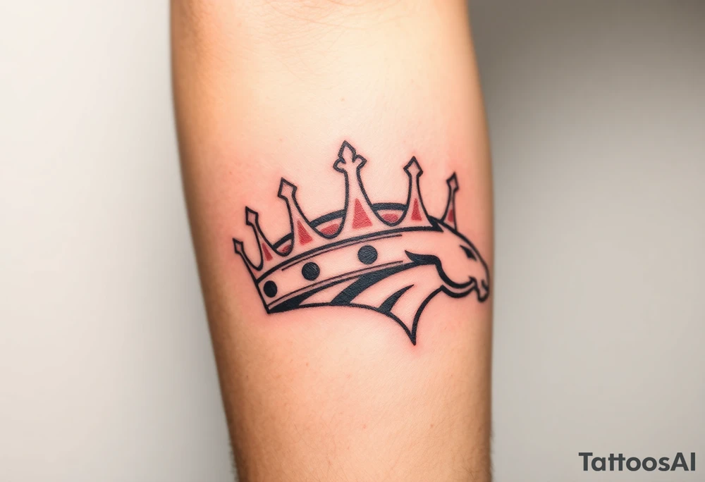 Rest in peace Denver broncos king crown tattoo idea