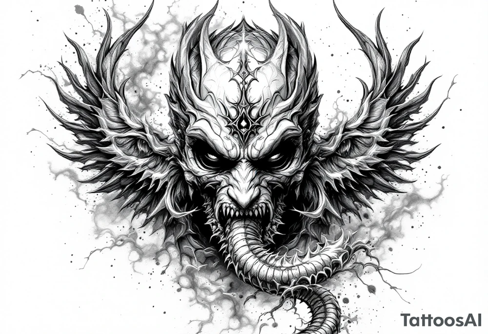 phoanix with aura and special effects tattoo idea