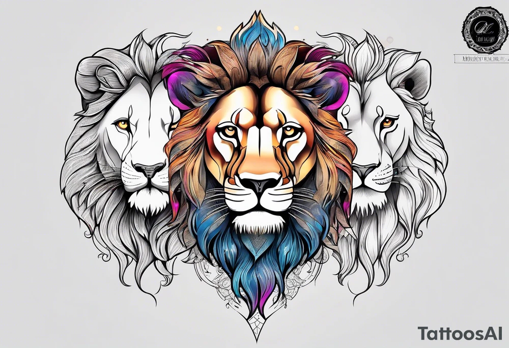 Male and Female. Lions. Power and love. One protecting the other tattoo idea