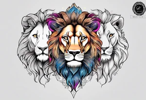 Male and Female. Lions. Power and love. One protecting the other tattoo idea