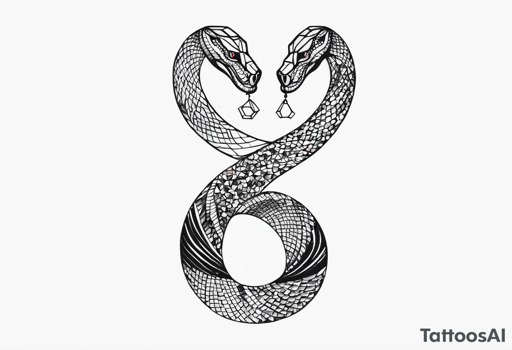 gemstone snake crystal body tattoo idea