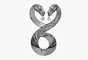 gemstone snake crystal body tattoo idea