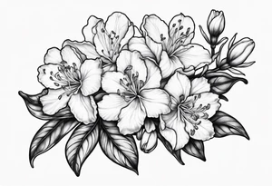Azaleas with buds along branch tattoo idea