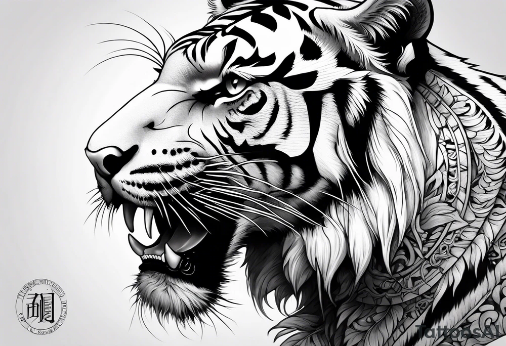 the skeleton of a tiger tattoo idea