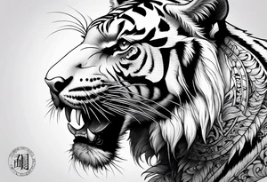 the skeleton of a tiger tattoo idea