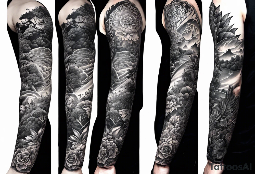 full arm sleeve tattoo idea