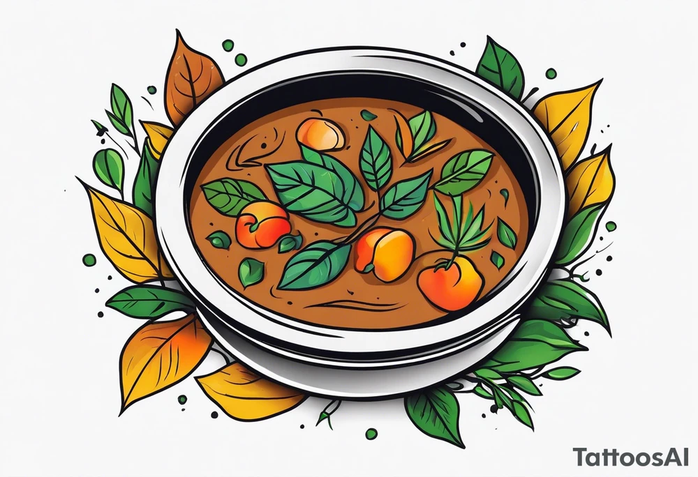 A stew with leaves tattoo idea