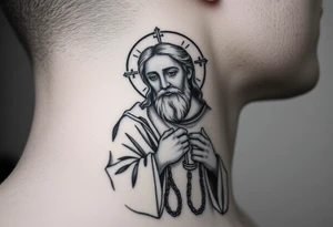russian christian orthodox jesus xristos holding the russian orthodox thurible chains tattoo idea