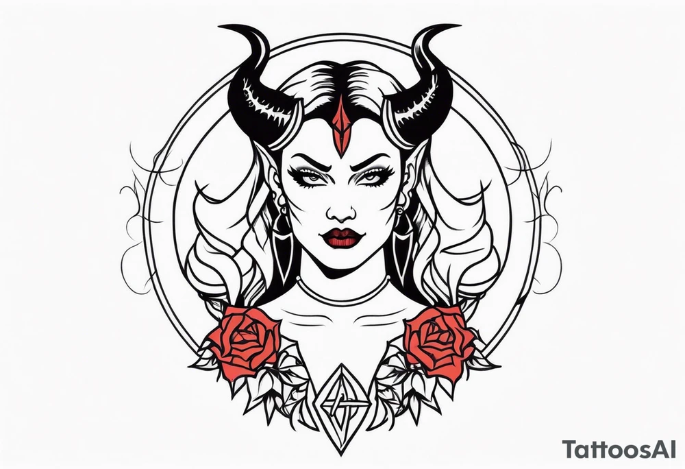 Woman devil tattoo idea