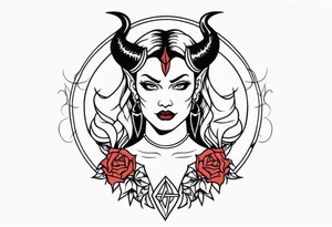 Woman devil tattoo idea