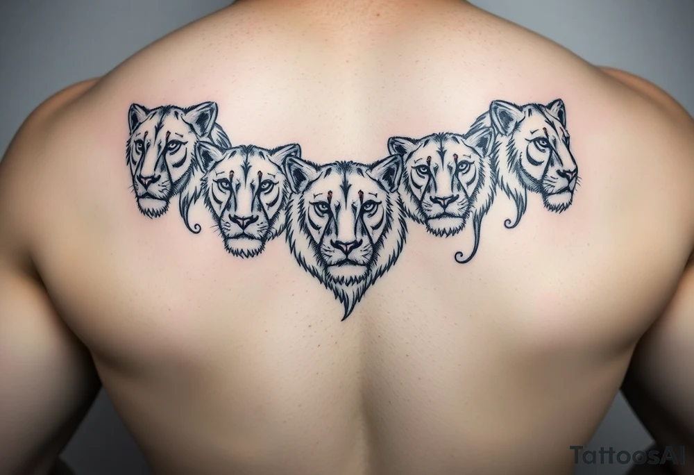 Pack of lions tattoo idea