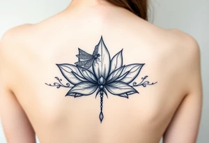 Lotus with dragonfly tattoo idea