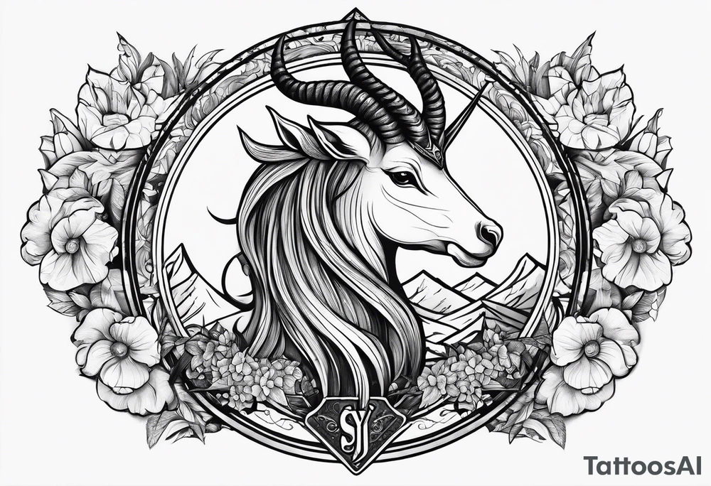 Capricorn and includes the letters sjy tattoo idea