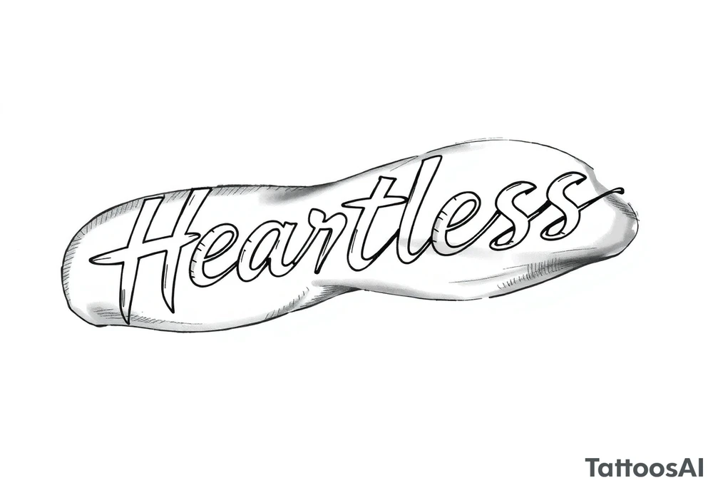 Heartless words written tattoo idea