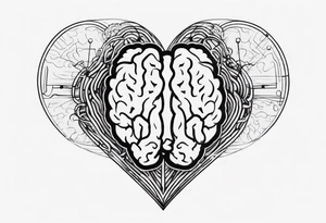 Picture of a heart and brain to represent oneself tattoo idea