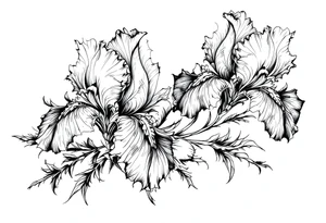 Irises flowers ornement forearm tattoo idea