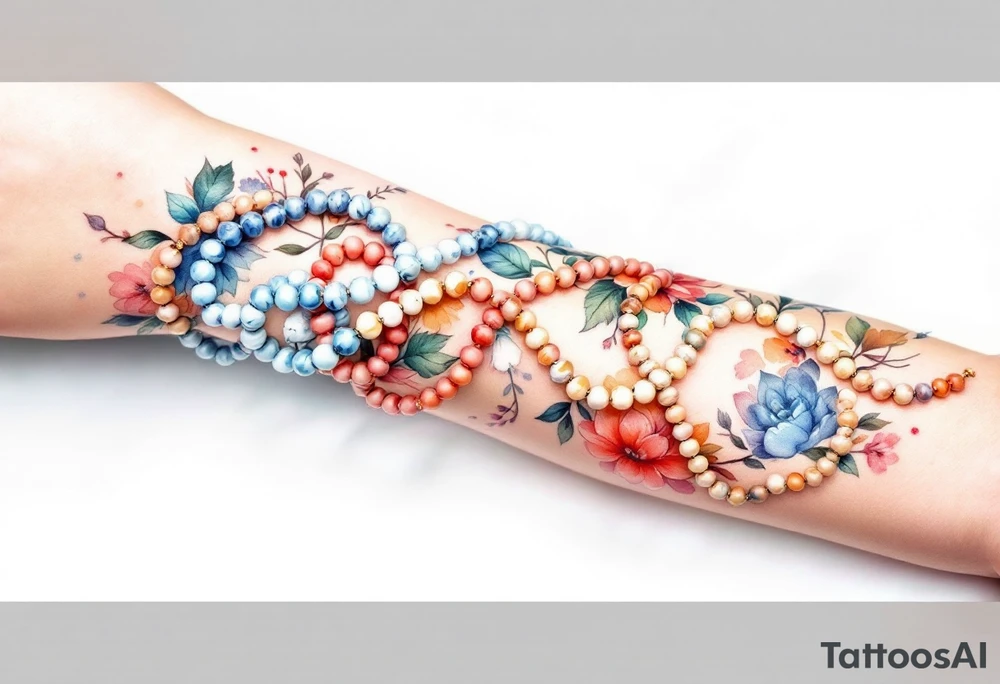 Prayer Beads (Mala) – A string of 108 beads used for chanting and meditation, ideal as a bracelet or anklet tattoo design. tattoo idea