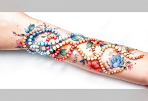 Prayer Beads (Mala) – A string of 108 beads used for chanting and meditation, ideal as a bracelet or anklet tattoo design. tattoo idea