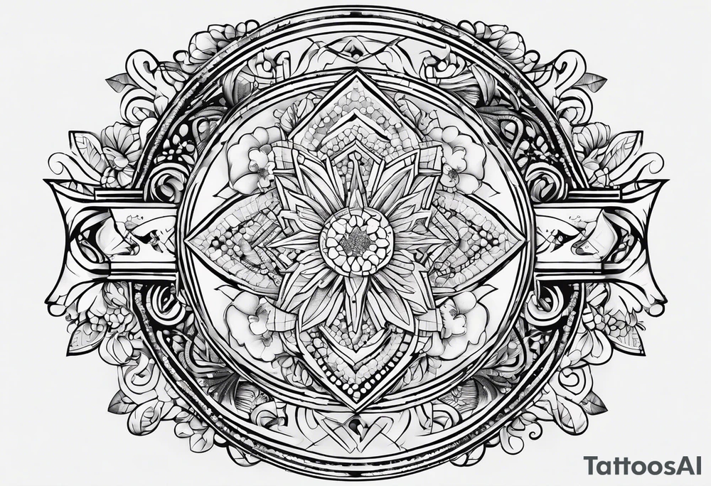 winding dotted trail line with an X tattoo idea