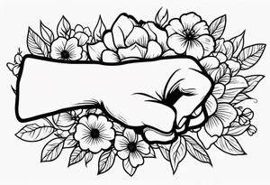 fist in air
vintage flowers
old school vintage simple traditional design 



bold color simple tattoo idea