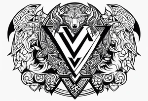 Valhalla 
Sword shield dragon valknut bear wolf tattoo idea